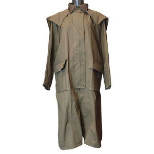 Vintage DOWN UNDER SADDLE SUPPLY Mens 7/Small Tan Long Duster Trench Coat